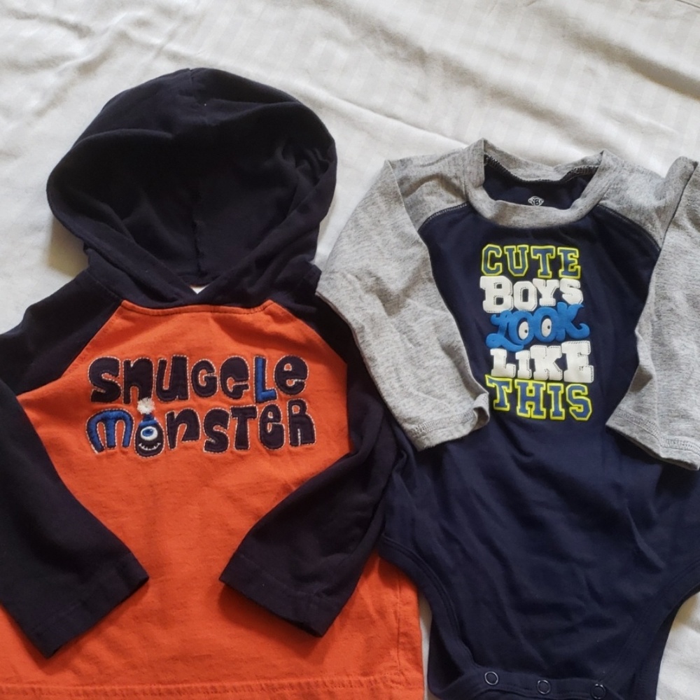 Gymboree hoodie t-shirt, okie dokie onesie